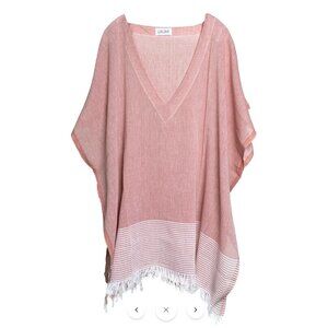 Lualoha NWT Breeze Turkish Cotton Short Lightweight Fringe Beach Swim Cover Up